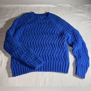 american eagle chunky knit royal blue sweater